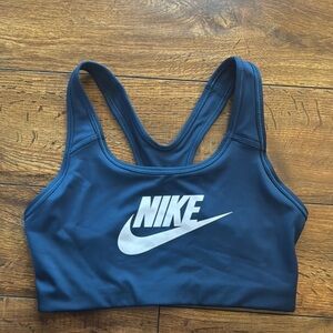 Nike Blue and White Sports Bra Racerback Design